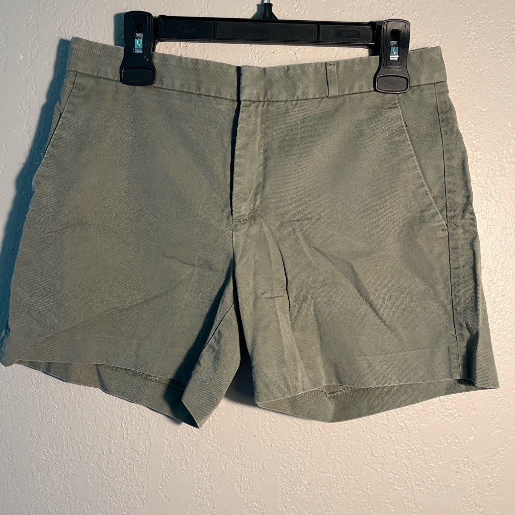 Banana Republic High Waist Green Shorts Sz 4 Bermuda Cargo Relaxed Stretch